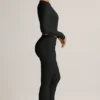 Jules Modal-Rippenhose mit Umschlag und ausgestelltem Bein in Schwarz Jules Modal-Rippenhose mit Umschlag und ausgestelltem Bein in Schwarz