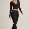 Jules Modal-Rippenhose mit Umschlag und ausgestelltem Bein in Schwarz Jules Modal-Rippenhose mit Umschlag und ausgestelltem Bein in Schwarz
