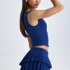 Kadie Crop-Top mit offenem Vorderteil in True Navy