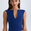 Kadie Crop-Top mit offenem Vorderteil in True Navy