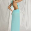 Kaeli Maxikleid mit Neckholder in Aquablau Kaeli Maxikleid mit Neckholder in Aquablau