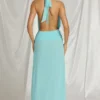 Kaeli Maxikleid mit Neckholder in Aquablau Kaeli Maxikleid mit Neckholder in Aquablau
