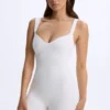 Kaia Modal-Unitard mit Herzausschnitt in Weiß Kaia Modal-Unitard mit Herzausschnitt in Weiß