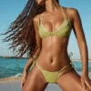 Kariba Metallic-Bikinioberteil mit Lagen-Effekt in Grün