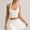 Keoni Modal Mini-Skort mit niedriger Leibhöhe und Rüschen in Weiß Keoni Modal Mini-Skort mit niedriger Leibhöhe und Rüschen in Weiß