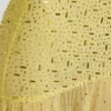 Kerra halbtransparentes, verziertes, asymmetrisches Maxikleid in Gelb