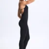 Kiki Modal Plunge Jumpsuit mit offenem Rücken und ausgestelltem Schnitt in Schwarz Kiki Modal Plunge Jumpsuit mit offenem Rücken und ausgestelltem Schnitt in Schwarz