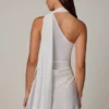 Kiraz Asymmetrisches Minikleid mit Schaldetail in Weiß