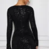 Kiyara A-Linien-Minikleid mit Verzierungen in Schwarz