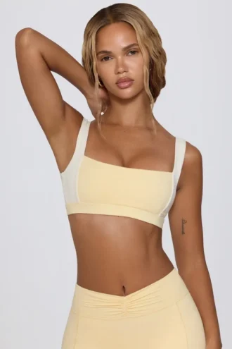 Kontrast-Sport-BH in Lemon Marl