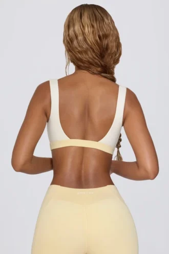 Kontrast-Sport-BH in Lemon Marl