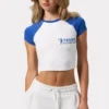 Kropp-T-Shirt mit Grafikprint in Weiß