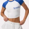 Kropp-T-Shirt mit Grafikprint in Weiß