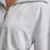 Kürzliches Sweatshirt mit Viertelreißverschluss in Grau meliert Kürzliches Sweatshirt mit Viertelreißverschluss in Grau meliert