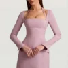 Ksenia A-Linie Minikleid mit Nadelstreifen in Mauve Ksenia A-Linie Minikleid mit Nadelstreifen in Mauve
