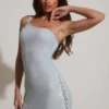 Kylie Asymmetrisches Ultra-Minikleid mit Verzierungen in Aqua Kylie Asymmetrisches Ultra-Minikleid mit Verzierungen in Aqua