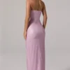 La Rochette Verziertes Bandeau-Maxikleid mit Cowl-Taille in Rosa