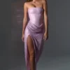 La Rochette Verziertes Bandeau-Maxikleid mit Cowl-Taille in Rosa