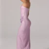 La Rochette Verziertes Bandeau-Maxikleid mit Cowl-Taille in Rosa