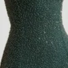 La Rochette Verziertes, trägerloses Maxikleid mit Wasserfallausschnitt in Smaragdgrün La Rochette Verziertes, trägerloses Maxikleid mit Wasserfallausschnitt in Smaragdgrün