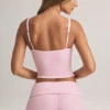 Lai Modal-Oberteil mit quadratischem Ausschnitt in Pastellrosa