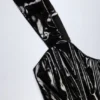 Lamiya Vinyl-Korsett-Oberteil mit Schnürung in Schwarz Lamiya Vinyl-Korsett-Oberteil mit Schnürung in Schwarz