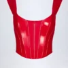 Lamiya Vinyl-Schnürkorsett-Oberteil in Feuerrot Lamiya Vinyl-Schnürkorsett-Oberteil in Feuerrot