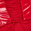 Lamiya Vinyl-Schnürkorsett-Oberteil in Feuerrot Lamiya Vinyl-Schnürkorsett-Oberteil in Feuerrot