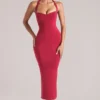 Landen Halterneck Midaxi-Kleid in Kirschrot Landen Halterneck Midaxi-Kleid in Kirschrot