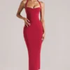 Landen Halterneck Midaxi-Kleid in Kirschrot Landen Halterneck Midaxi-Kleid in Kirschrot