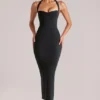 Landen Neckholder-Midaxi-Kleid in Schwarz Landen Neckholder-Midaxi-Kleid in Schwarz