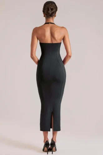 Landen Neckholder-Midaxi-Kleid in Schwarz Landen Neckholder-Midaxi-Kleid in Schwarz