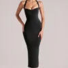 Landen Neckholder-Midaxi-Kleid in Schwarz Landen Neckholder-Midaxi-Kleid in Schwarz
