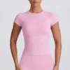 Langarm-T-Shirt mit Ausschnitt in Altrosa Langarm-T-Shirt mit Ausschnitt in Altrosa