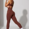 Lange Leggings mit Taschen in Braun Lange Leggings mit Taschen in Braun