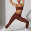 Lange Leggings mit Taschen in Braun Lange Leggings mit Taschen in Braun