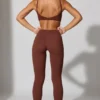 Lange Leggings mit Taschen in Braun Lange Leggings mit Taschen in Braun