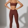 Lange Leggings mit Taschen in Braun Lange Leggings mit Taschen in Braun