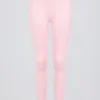 Leggings aus gebürstetem Jersey mit Rüschen und mittlerer Leibhöhe in Hellrosa-Mélange Leggings aus gebürstetem Jersey mit Rüschen und mittlerer Leibhöhe in Hellrosa-Mélange