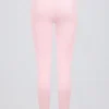Leggings aus gebürstetem Jersey mit Rüschen und mittlerer Leibhöhe in Hellrosa-Mélange Leggings aus gebürstetem Jersey mit Rüschen und mittlerer Leibhöhe in Hellrosa-Mélange