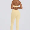 Leggings aus gebürstetem Jersey mit Rüschen und mittlerer Leibhöhe in Lemon-Marl Leggings aus gebürstetem Jersey mit Rüschen und mittlerer Leibhöhe in Lemon-Marl