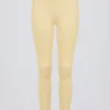 Leggings aus gebürstetem Jersey mit Rüschen und mittlerer Leibhöhe in Lemon-Marl Leggings aus gebürstetem Jersey mit Rüschen und mittlerer Leibhöhe in Lemon-Marl