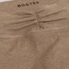 Leggings aus gebürstetem Jersey mit Rüschen und mittlerer Leibhöhe in Mokka-Mélange Leggings aus gebürstetem Jersey mit Rüschen und mittlerer Leibhöhe in Mokka-Mélange