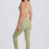 Leggings mit Umschlagbund und mittlerer Leibhöhe in Matcha Leggings mit Umschlagbund und mittlerer Leibhöhe in Matcha