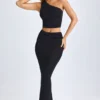Lena Modal-Maxirock mit gedrehter Vorderseite in Schwarz Lena Modal-Maxirock mit gedrehter Vorderseite in Schwarz