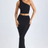 Lena Modal-Maxirock mit gedrehter Vorderseite in Schwarz Lena Modal-Maxirock mit gedrehter Vorderseite in Schwarz