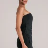 Leni Bandeau-Longline-Oberteil in Schwarz Leni Bandeau-Longline-Oberteil in Schwarz