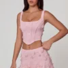 Letitia verziertes Schnür-Korsett-Oberteil in zartem Rosa Letitia verziertes Schnür-Korsett-Oberteil in zartem Rosa