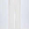 Libby Pointelle Mid-Rise Straight-Leg Trousers in Weiß Libby Pointelle Mid-Rise Straight-Leg Trousers in Weiß