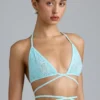 Liberty Bikini-Oberteil mit verzierten Kreuzträgern in Eisblau